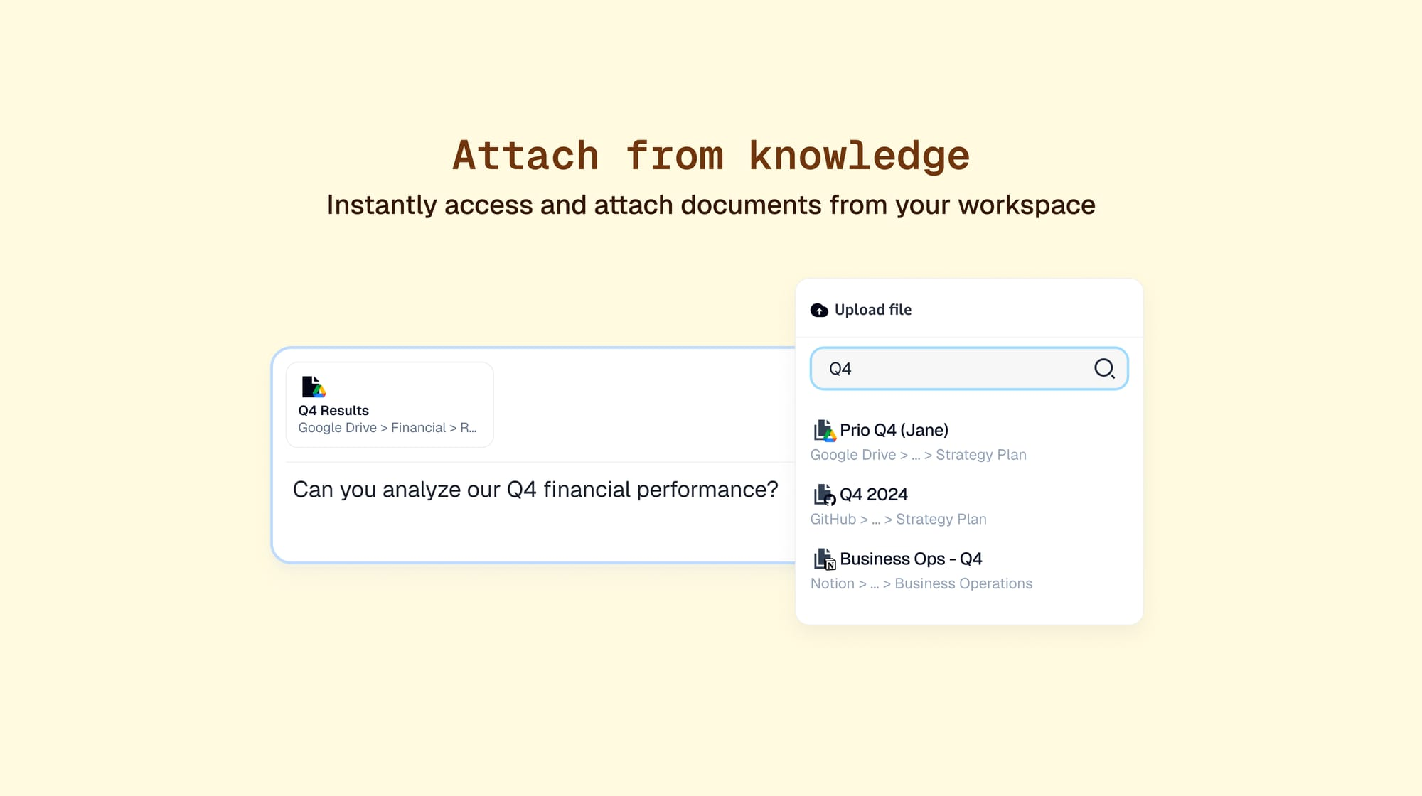 Attach from knowledge